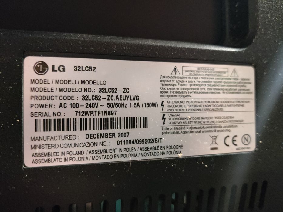LG 32” LCD TV – Excelente estado
