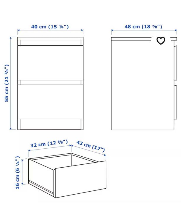 Mesinha cabeceira IKEA MALM