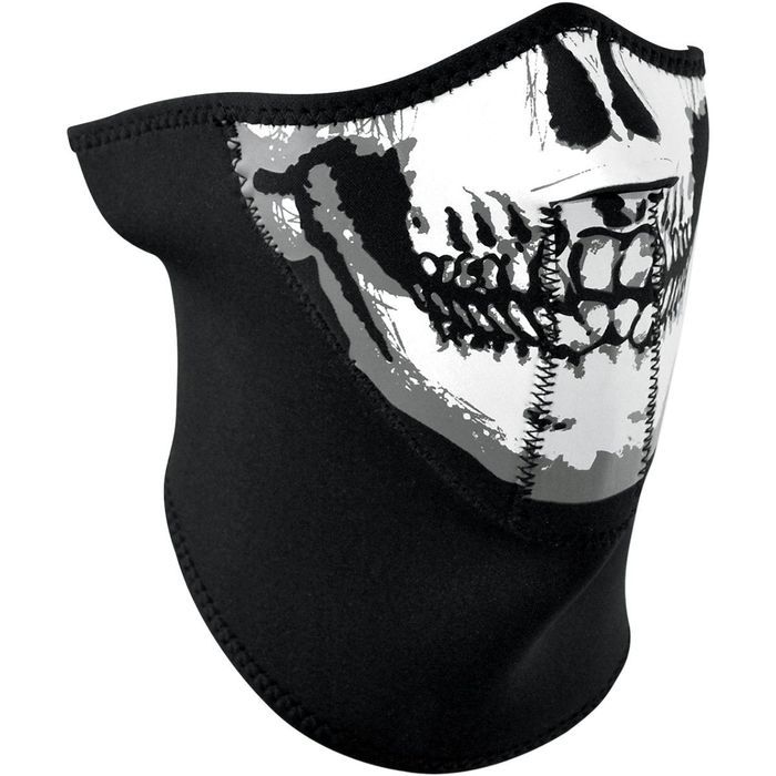 zan headgear half face mask with neck shield 3-panel skull face one