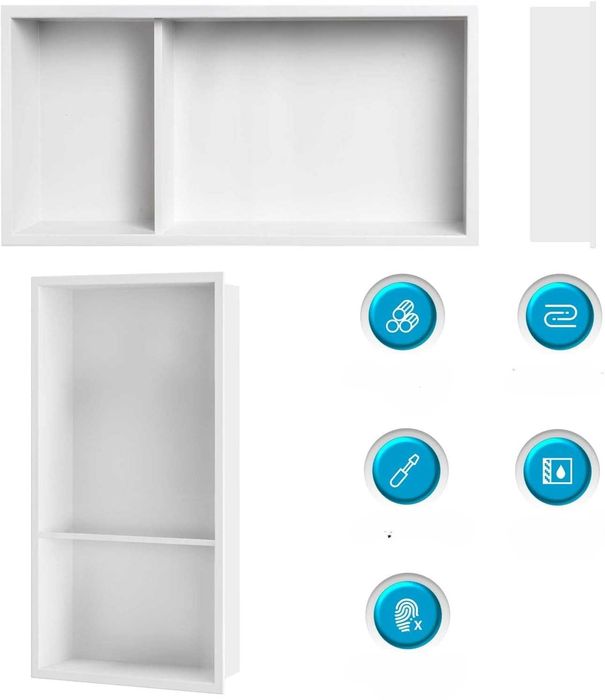 Sunrik dwuwarstwowa nisza prysznicowa 60x30x10 cm biała