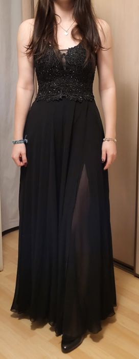 Sukienka wieczorowa na studniówkę czarna rozmiar 36 / 38