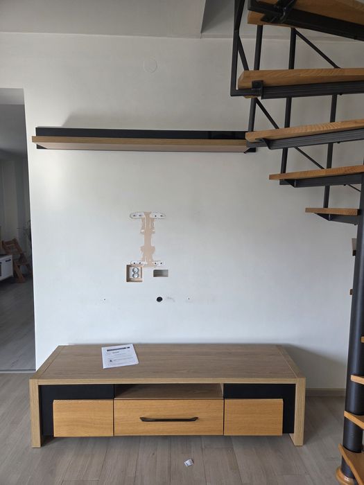 Szafka RTV + półka ścienna LED | Styl loft | Stan bardzo dobry