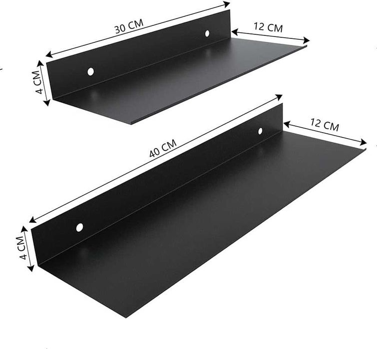 2шт полички чорні, алюміній