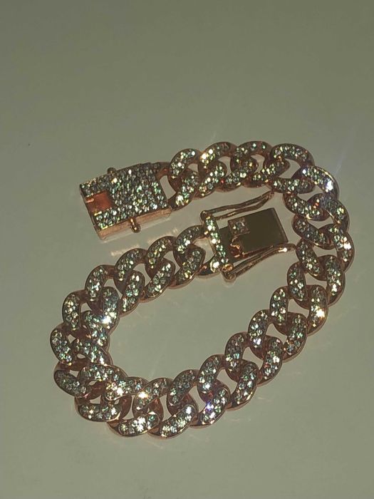 Bransoletka Rose Gold splot kubański 21cm