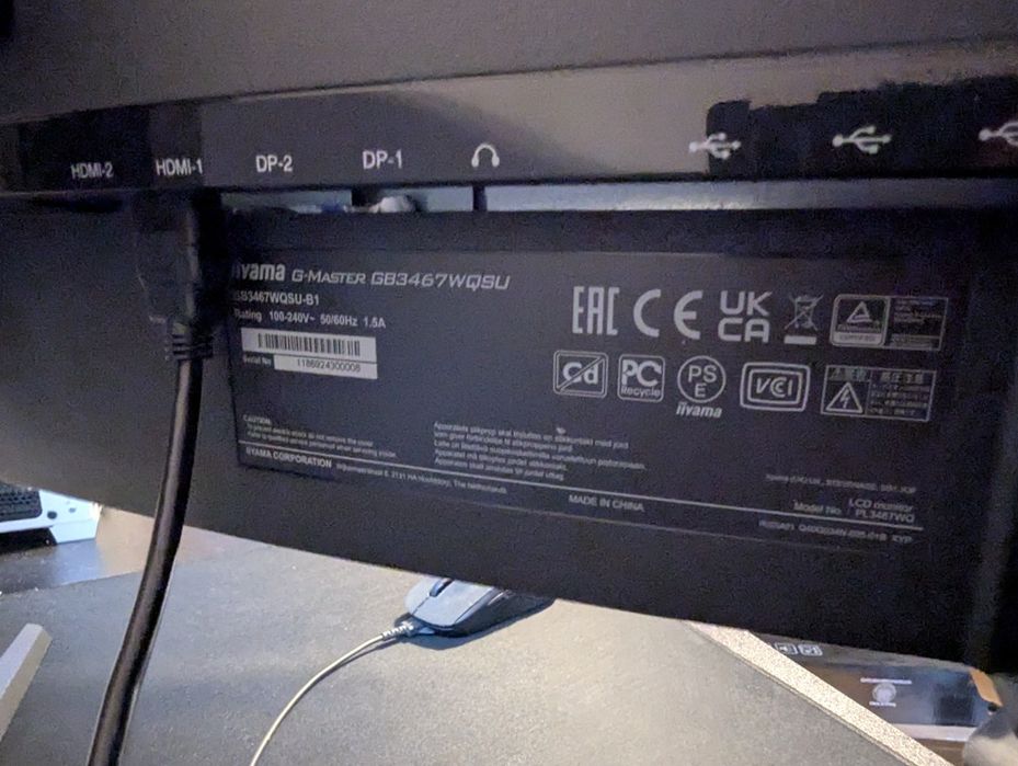 Monitor IIYAMA G-Master GB3467WQSU-B1 34 cali wada pasek