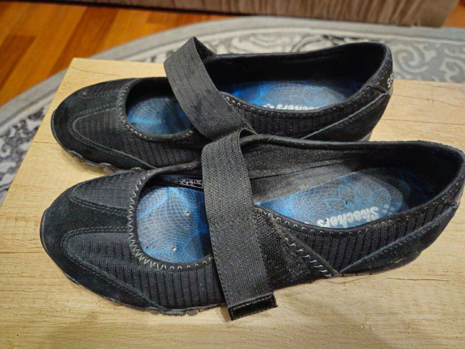 Жіночі туфлі, кросівки, балетки Skechers Black Suede Sporty, замшеві