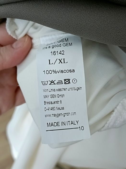 Nowe kremowe spodnie eleganckie wysoki stan wiskoza L XL