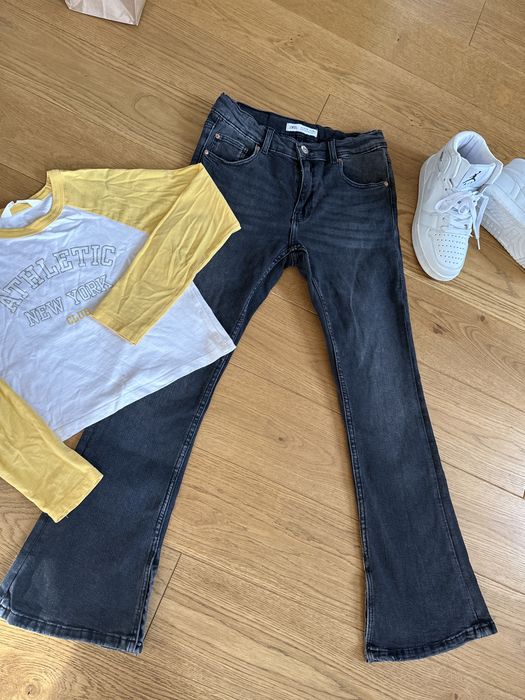 Spodnie jeans ZARA, czarne, rozm.152, 11-12 lat