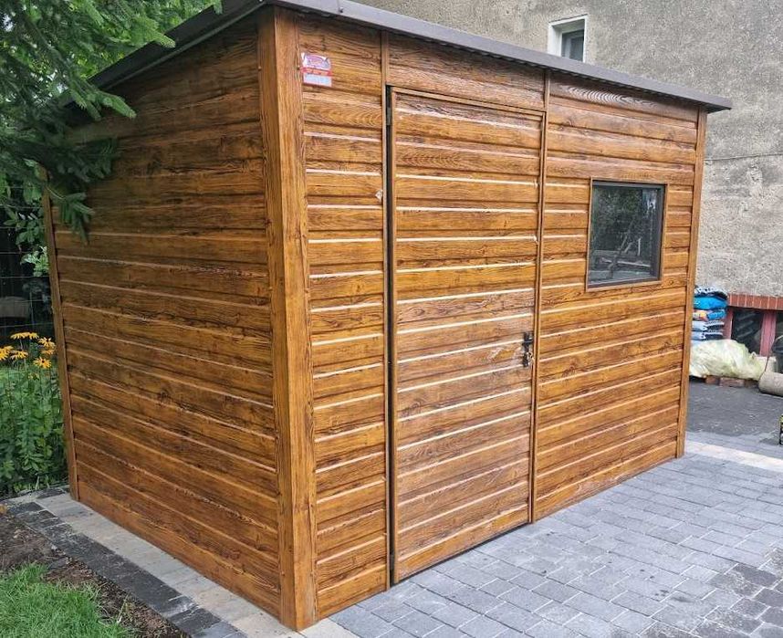 GRAFIT Garaż Blaszany Na narzędzia Schowek-Wiatka ogrodowa - Maj-Blach