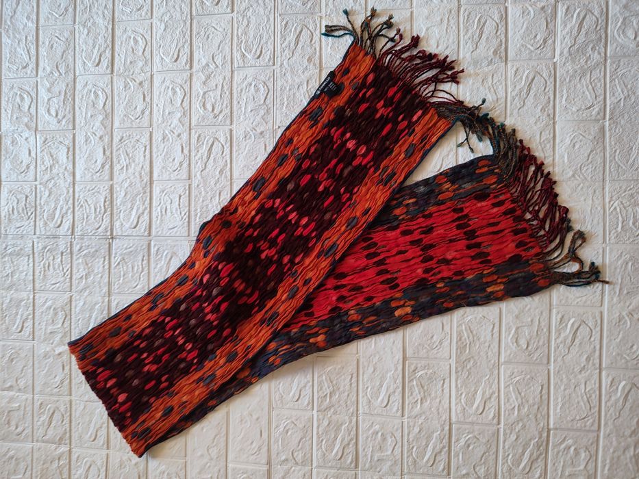 Wełniany szalik Codello 100% wool wełna lana pomarańczowy czerwony brązowy 180/23