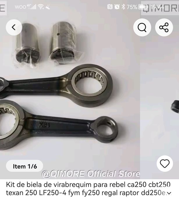 Biela Cá 250 Cbt 250 Medida entre pinos 96mm