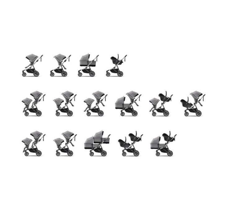 Thule sleek коляска для погодок, двійні червона. 2 люльки + 2 прогуля