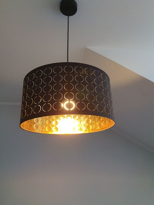 Lampa wisząca, sufitowa koloru czarnego i złotego
