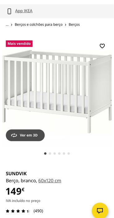 Berço novo IKEA Sundvik com colchao novo