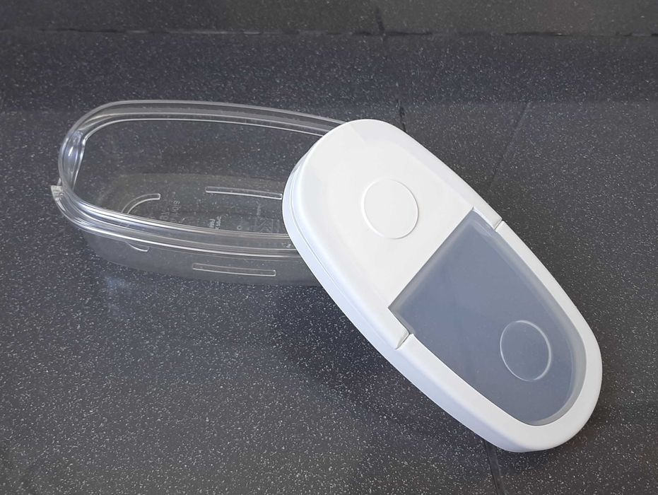 NOVO Recipiente c/ Tampa, Transparente e Branco 0.3l