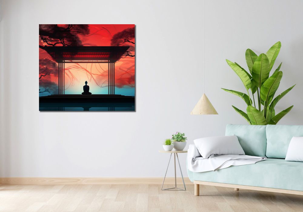 Obraz 100x90cm Medytacja w Pozycji Lotosu