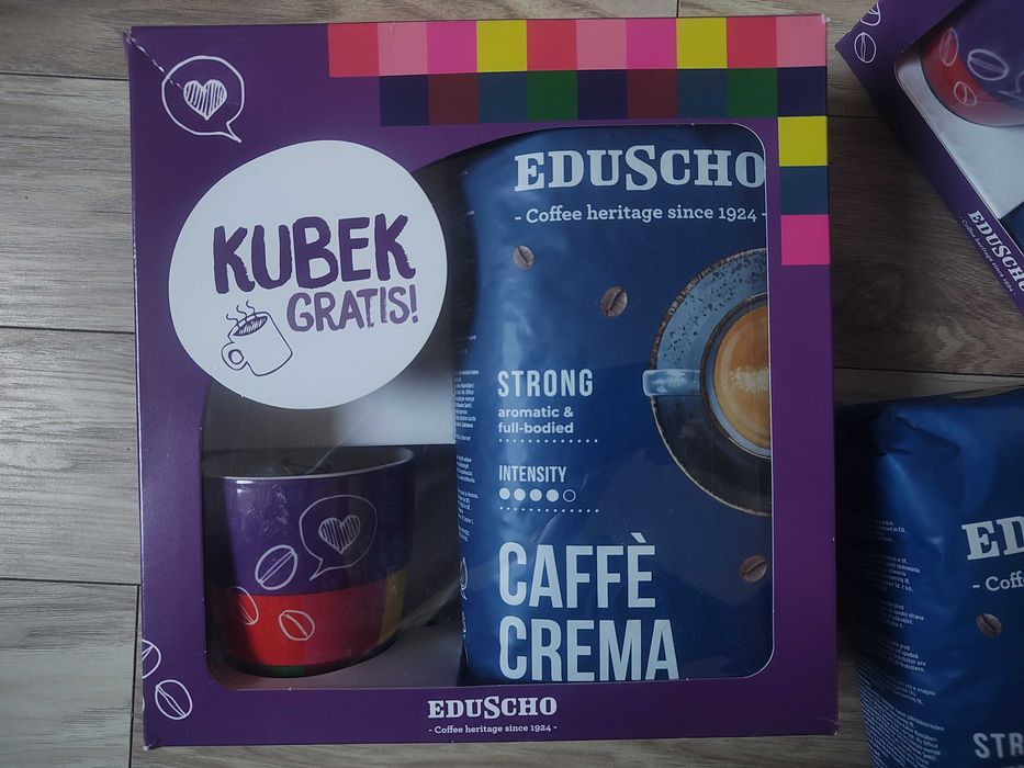 Kawa ziarnista 3kg eduscho caffe crema Strong GRATIS 2x kubek