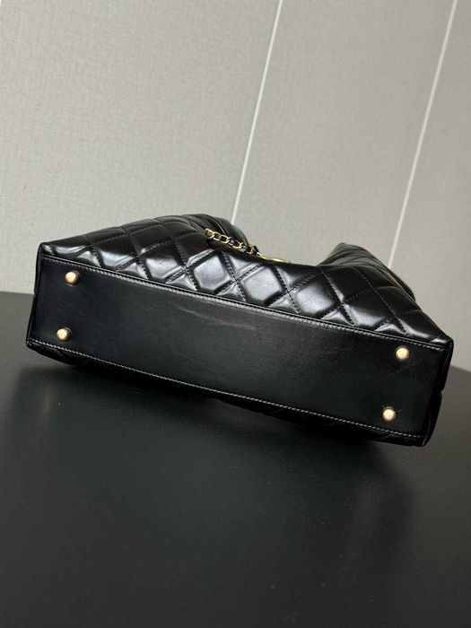 Torebka shopper CHANEL, duży rozmiar (czarno-złota)