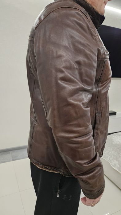 Дублёнка мужская кожа цигейка натуральная зима