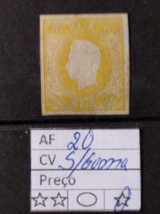 1866/67 Selo Da Série De D° Luís I Fita Curva Não Dentado MLH Sem Goma