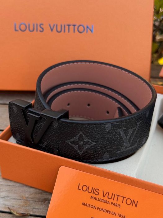 Набор Louis Vuitton мужской черный подарочный набор Лв Луи Витон | Ремінь Луї Вітон чорний чоловічий 105 см шкіряний пояс Louis Vuitton гаманець ЛВ