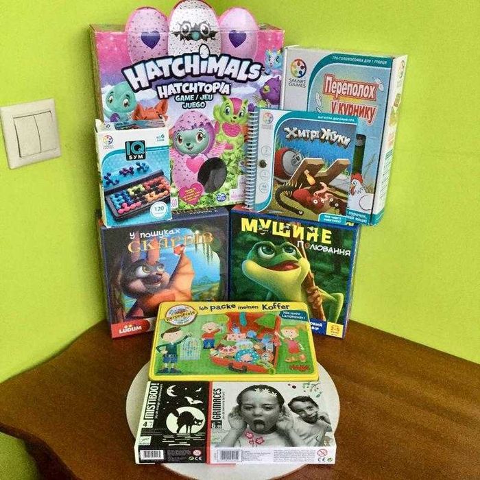 Настільні ігри:Кольоровий улов/Збираємо валізу/Djeco Лудо/Килим Аладін