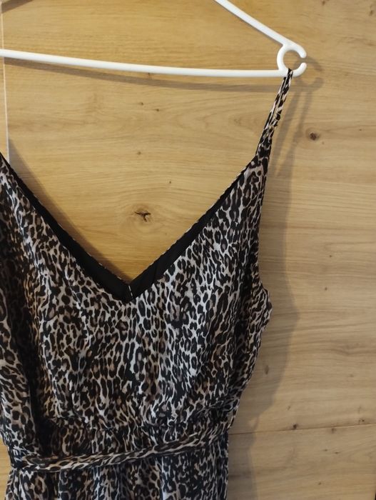 Sukienka mgiełka maxi w panterkę Mohito r.40