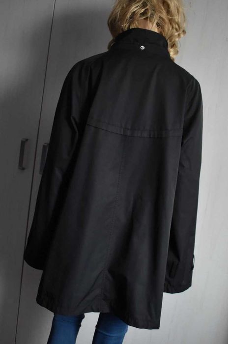 Płaszcz przejściowy 48 4XL 5XL wiosenny elegancki trencz luźny trapezowy 50