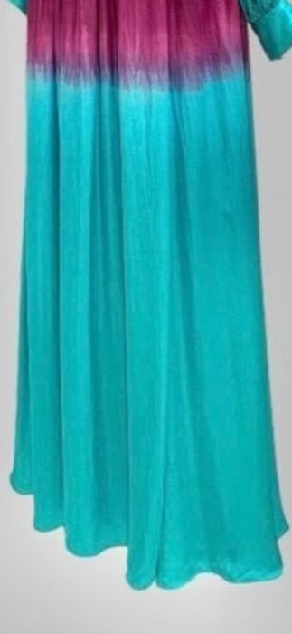 Vestido longo em dois tons