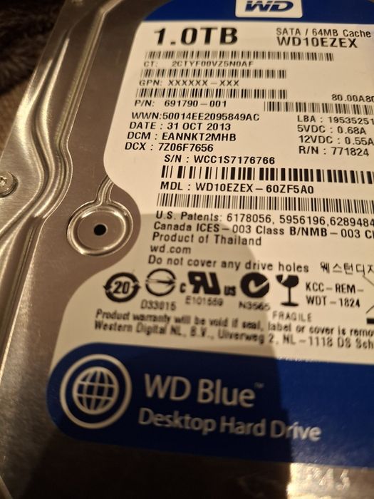 Western Digital SATA Hard Drive 1TB64585051678210120
