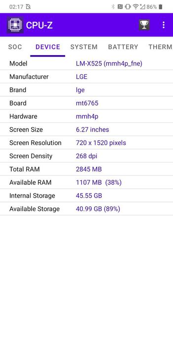 Smartphone android LG Q60