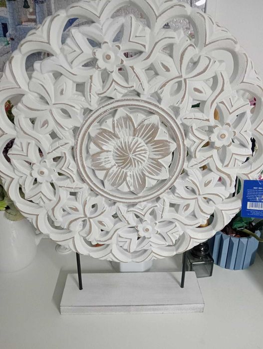 Mandala Decorativa em MDF Branco (41x49 cm) - Item International-NOVA