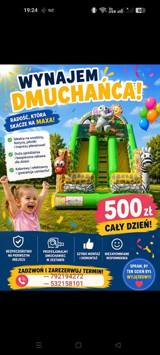 Wynajem dmuchanca zjeźdzalnie