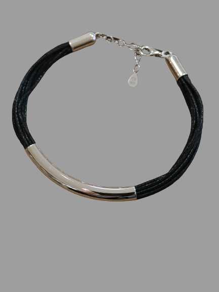 Bransoletka sznurkowa ze srebrem