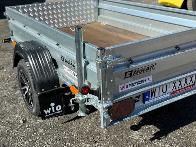 Przyczepka samochodowa WiO – DMC 250–750 kg, burta 40 cm, PRO Zip