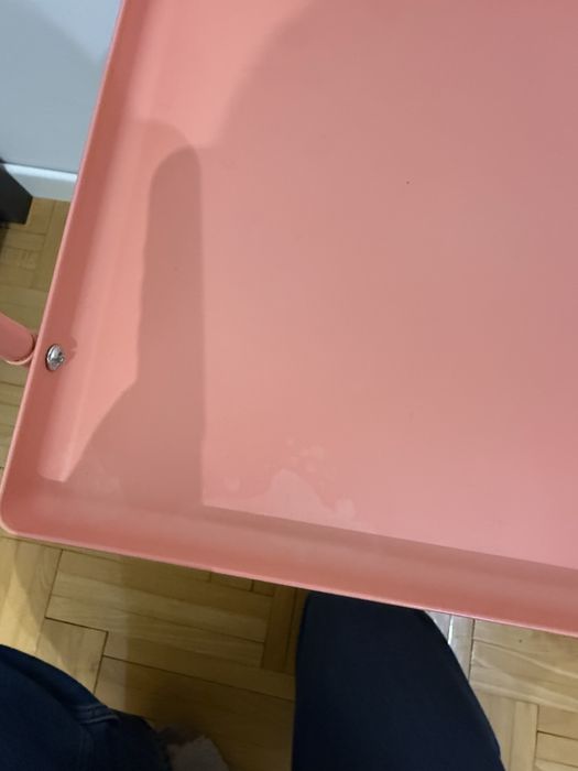 Stolik nocny IKEA metalowy różowy HATTASEN