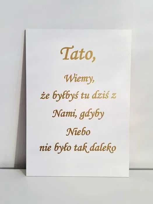 tablica tato wiemy, że byłbyś tu dziś z nami tablica ta świeca płonie dla tych wesele ślub dekoracje sali kościoła