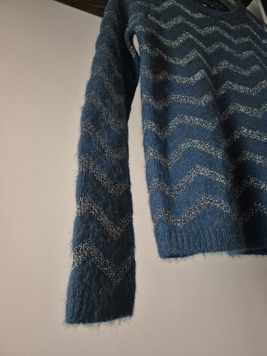 Sweter damski Vero Moda S lekki miękki morski połyskujący knitwear
