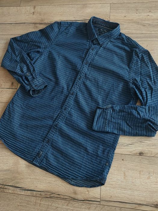 Koszula Marc O'Polo Shaped Fit indigo bawełniana koszula w paski
