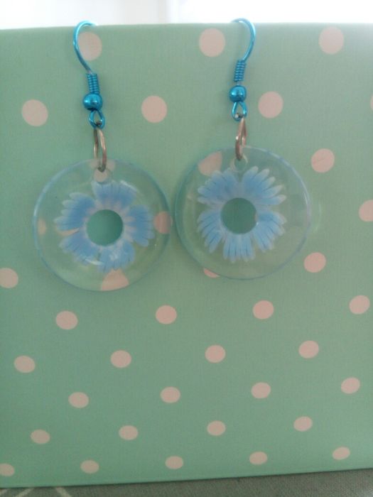 Błękitne kolczyki kwiatki