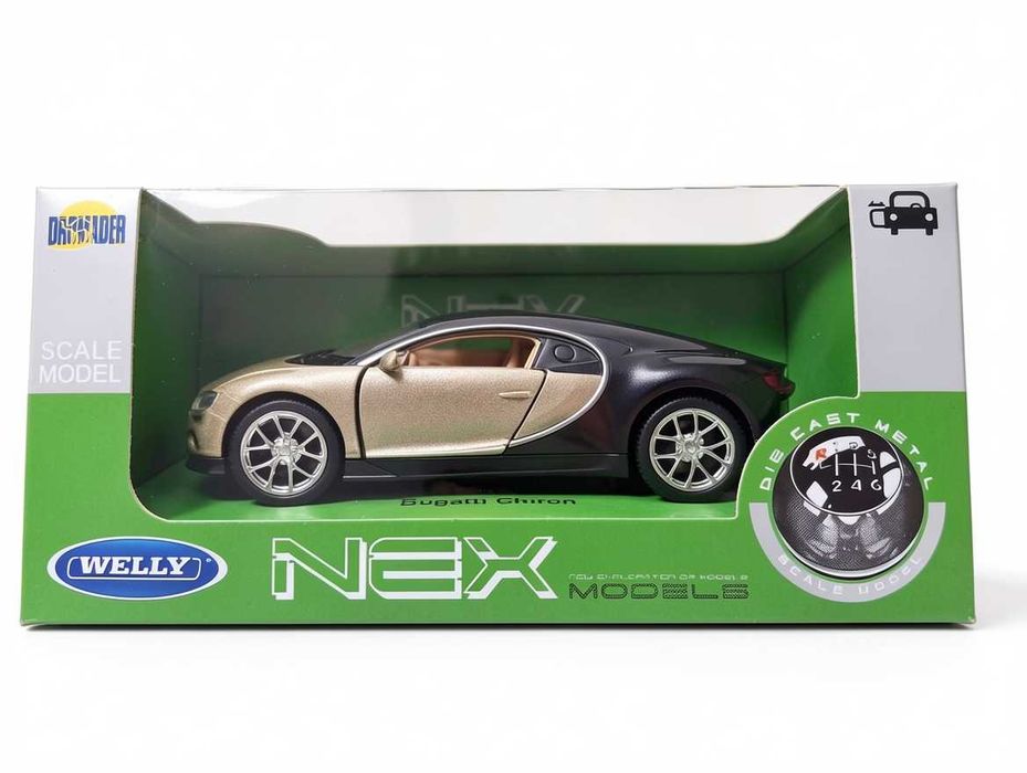 D273 Welly Bugatti Chiron Złoty Model Samochodu Skala 1:34-39 Do Ekspozycji Kolekcja Modeli Miniatura Pojazd W Miniaturze Dla Miłośnika Motoryzacji