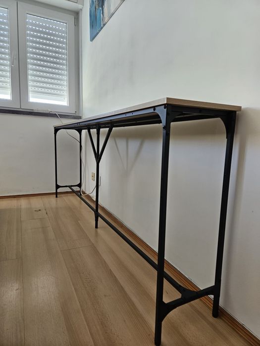vidaXL Mesa consola 200x29x75 cm derivados de madeira carvalho sonoma