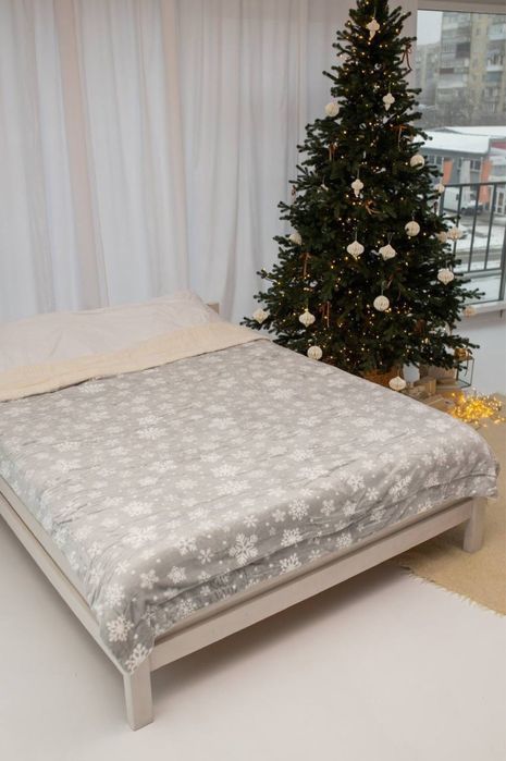 Суперціна до свят! Велюровий плед на овчині на подарок на еко овчине