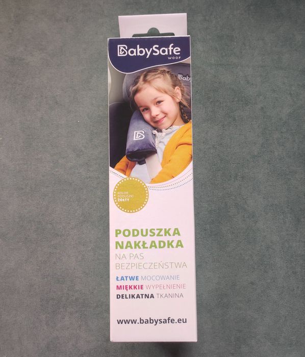 Poduszka nakładka na pas bezpieczeństwa Babysafe woof żółta