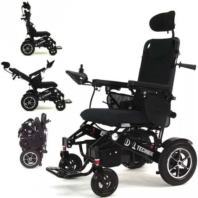 Elektryczny wózek inwalidzki z joystickiem składany mobilny NOWY ładow