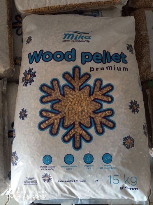 Pellet drzewny klasa Premium A1 paleta fi6 certyfikowany