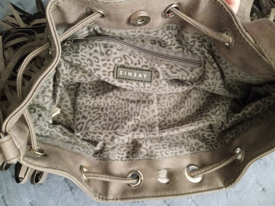 Torebka worek z frędzlami, boho