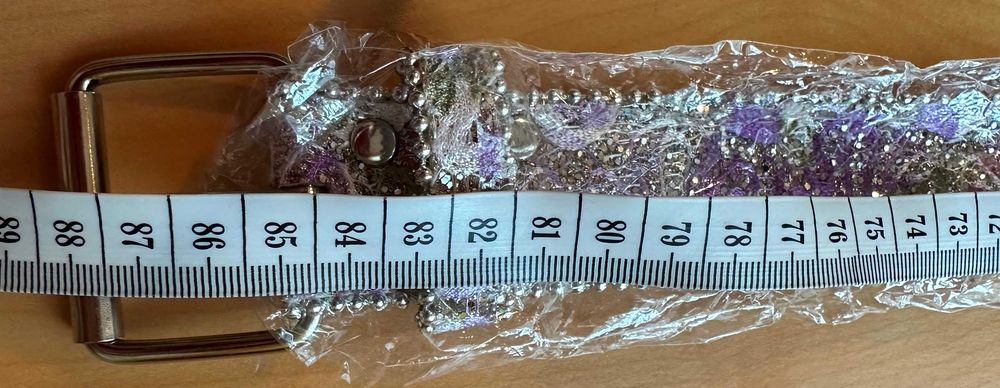 PASEK damski haftowany z brokatem do sukienki BOHO/ PIN UP fiolet ~85