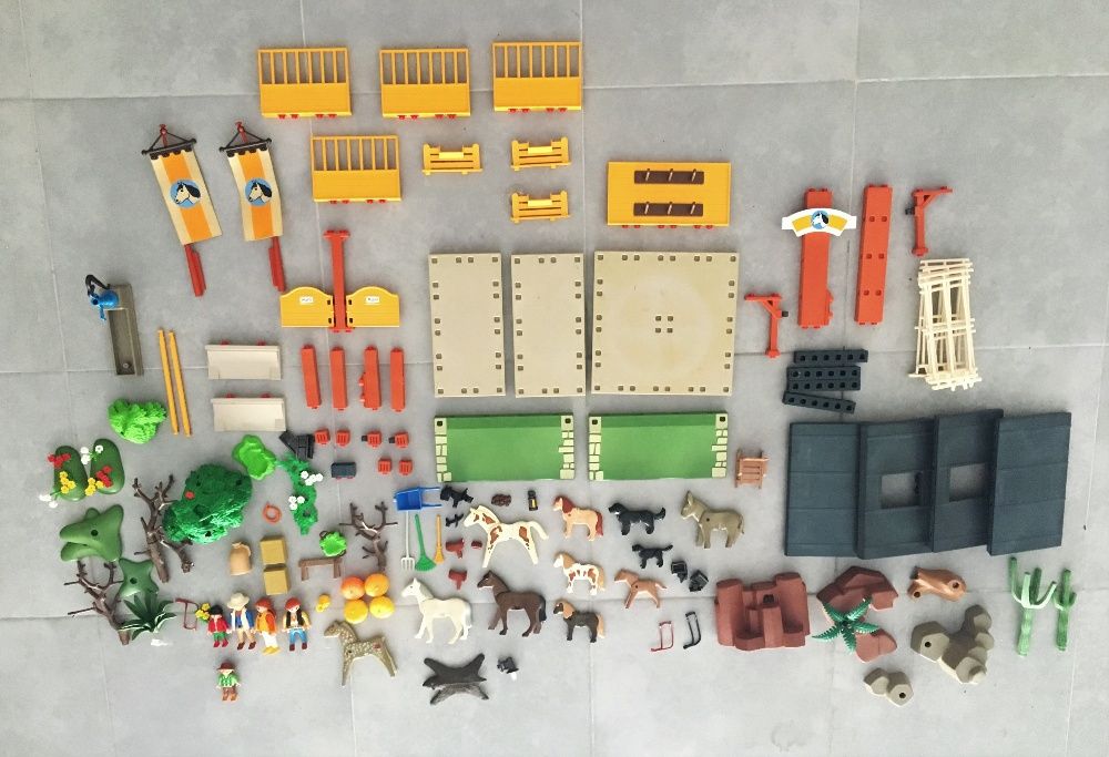 Brinquedo: Quinta Rancho Cavalos & Póneis Da Playmobil, Set 3120, 2001