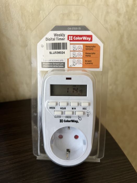 Таймер-розетка Color Way, нова